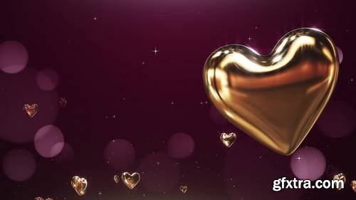 MotionArray -  Flying Golden Hearts Motion Graphics 58316