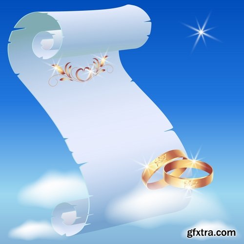 Wedding rings ring wedding invitation card 25 EPS