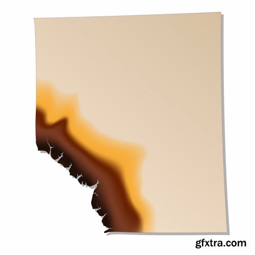 Singed paper frame pattern background decoration fire 25 EPS