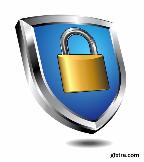 Logo safety lock key password vector image 25 EPS