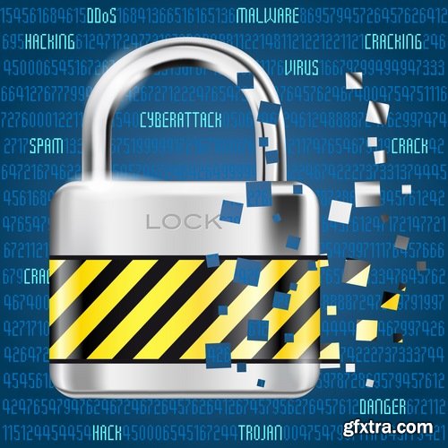 Logo safety lock key password vector image 25 EPS