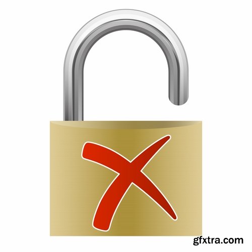 Logo safety lock key password vector image 25 EPS