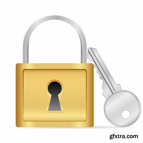 Logo safety lock key password vector image 25 EPS