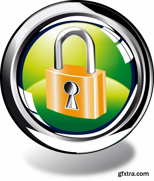 Logo safety lock key password vector image 25 EPS