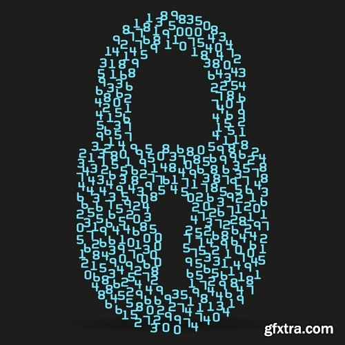 Logo safety lock key password vector image 25 EPS