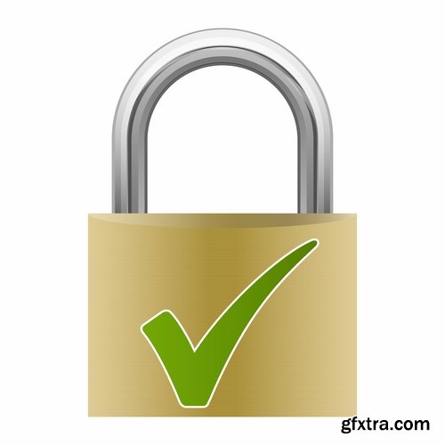 Logo safety lock key password vector image 25 EPS