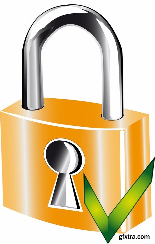 Logo safety lock key password vector image 25 EPS