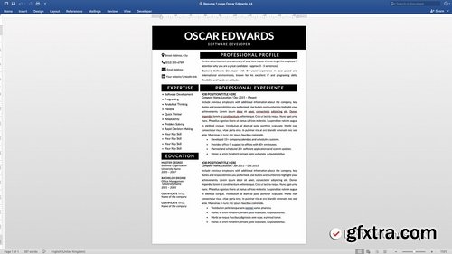 CM - Professional Resume Template Word 2233797