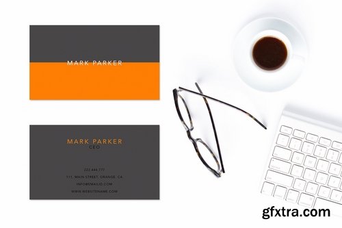 CM - Simple elegant orange business card 2223035