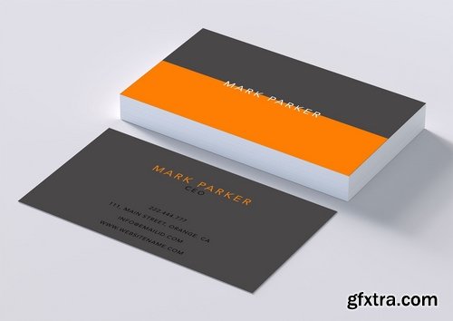 CM - Simple elegant orange business card 2223035