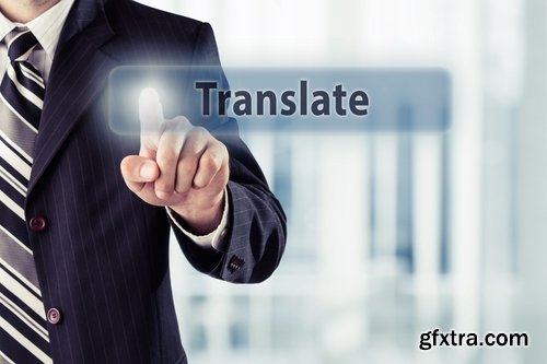 Translator diplomat IT technology to translate the language of the text 25 HQ Jpeg