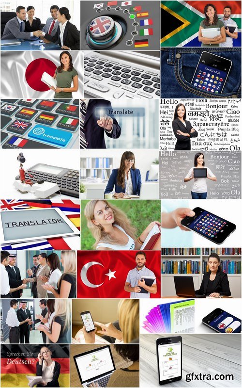 Translator diplomat IT technology to translate the language of the text 25 HQ Jpeg