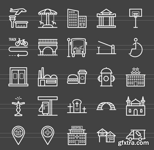 50 Town Line Inverted Icons