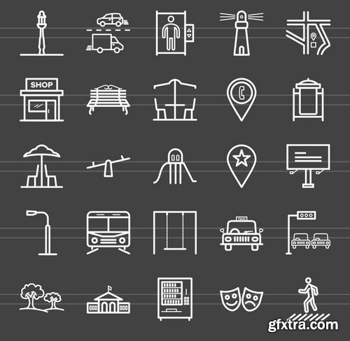 50 Town Line Inverted Icons