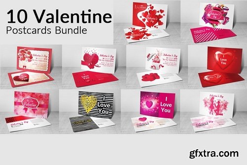 CM - 10 Valentines Day Postcard Bundle 2183054