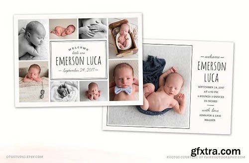 CreativeMarket - Birth Announcement Template CB115 2266910