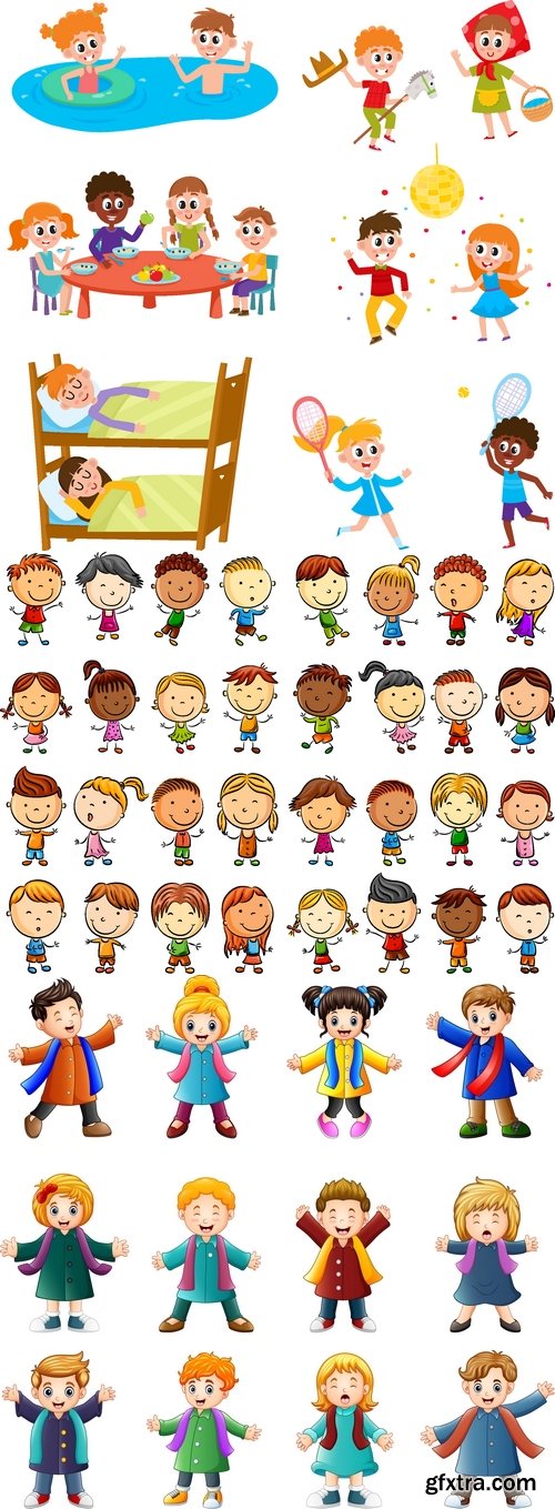 Vectors - Cartoon Children Mix 36