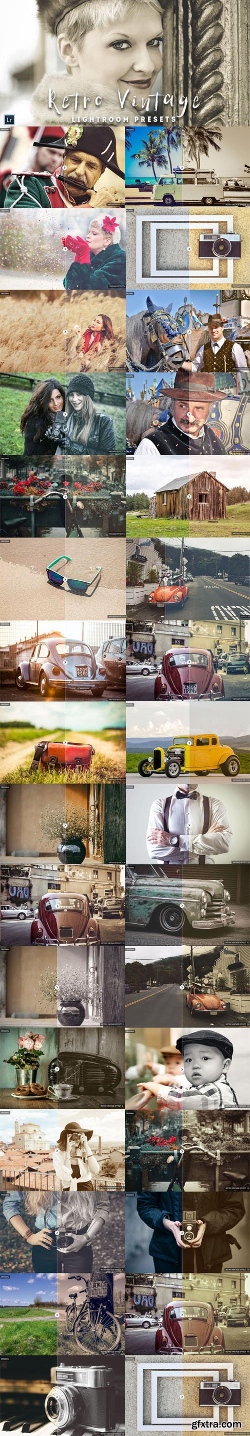 50 Retro Vintage Lightroom Presets (RAW/JPEG)