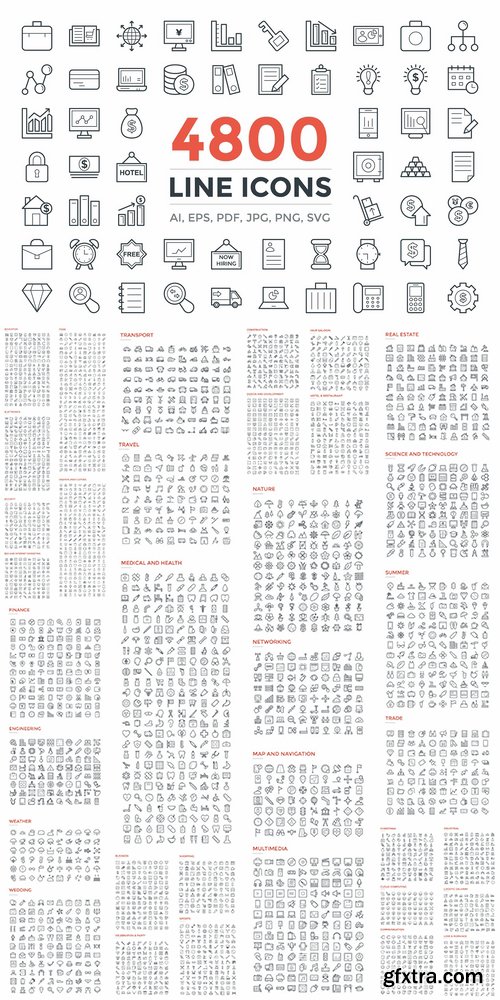 CM - 4800 Line Icons Pack 2201182