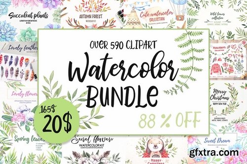 CM - SALE! Watercolor bundle 88%OFF 2231396