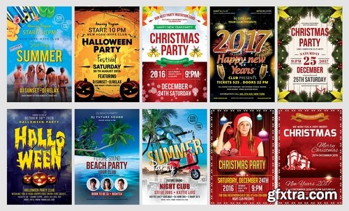 CM - 50-Party Flyers Templates Bundle 2250378