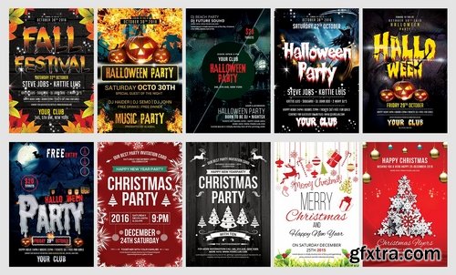 CM - 50-Party Flyers Templates Bundle 2250378