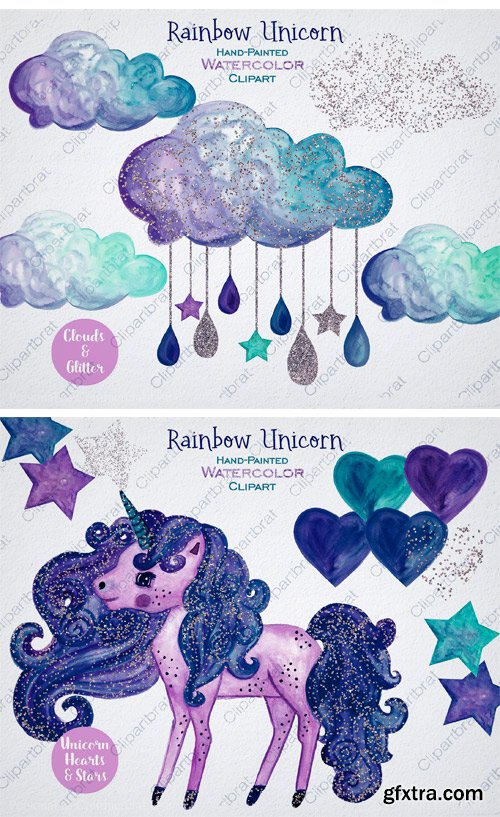 CM - Purple & Navy Blue Rainbow Unicorn 2181914