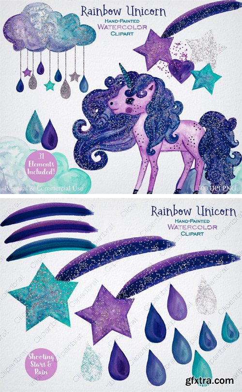 CM - Purple & Navy Blue Rainbow Unicorn 2181914