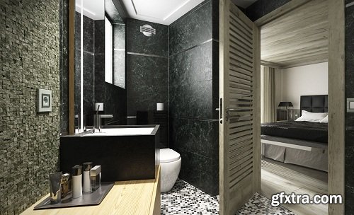 Modern Bathroom Full Interior Scene 05