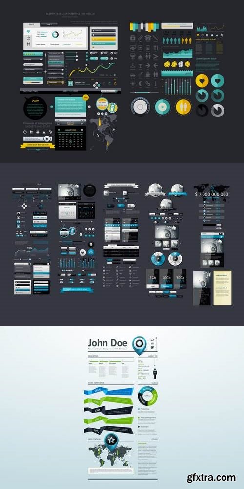 infographics element with Vector GUI Template