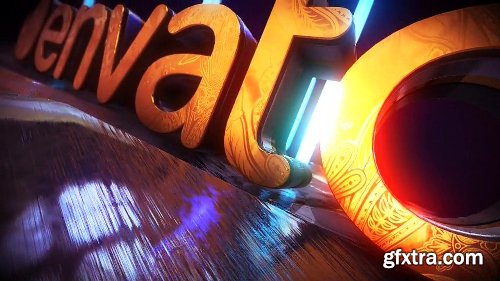 Videohive Golden Neon Logo Intro 21255299