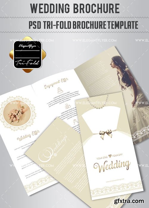 Wedding V1 2018Tri-Fold PSD Brochure Template