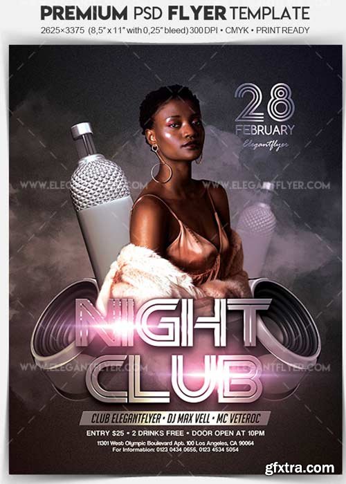 Nightclub V1 2018 Flyer PSD Template + Facebook Cover