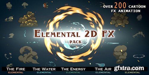 Videohive Elemental 2D FX pack [200 elements] 9673890