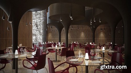 Restuarant 3D Interior Scene 01