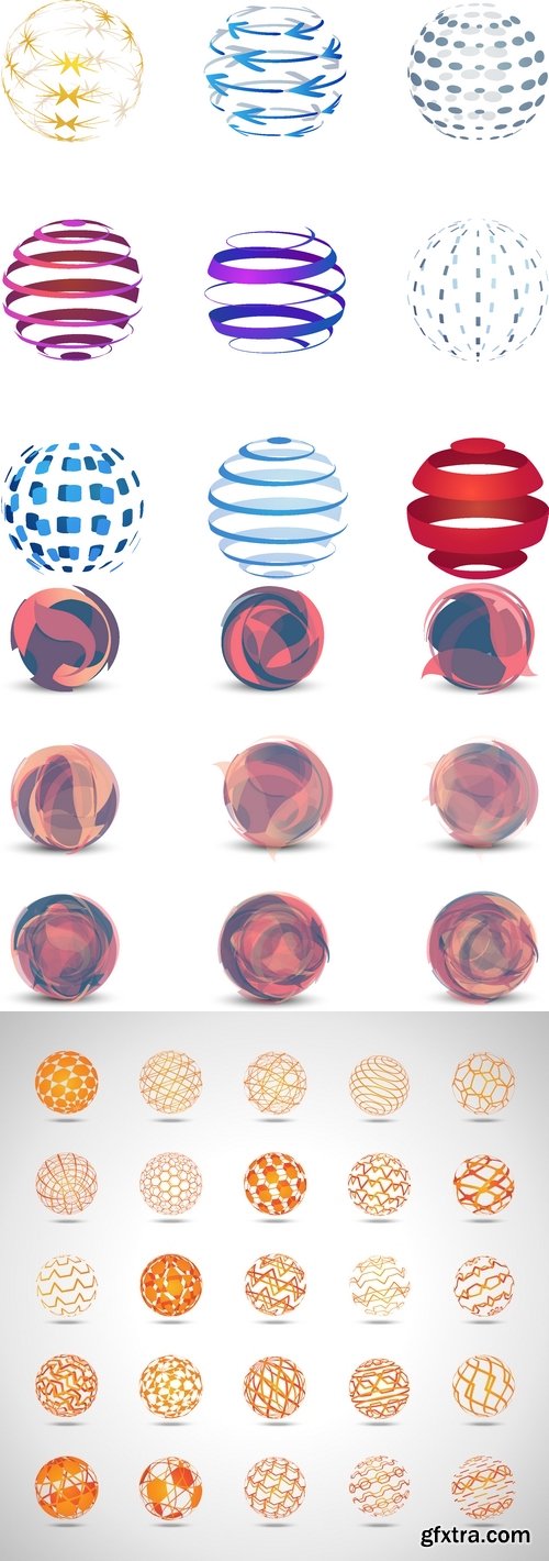 Vectors - 3D Spheres Logotypes Set 3