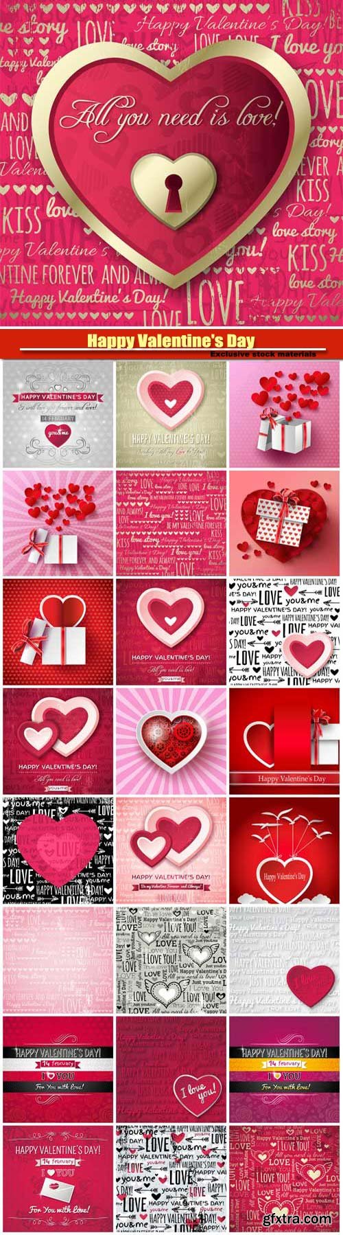 Happy Valentine's Day vector, hearts, romance, love