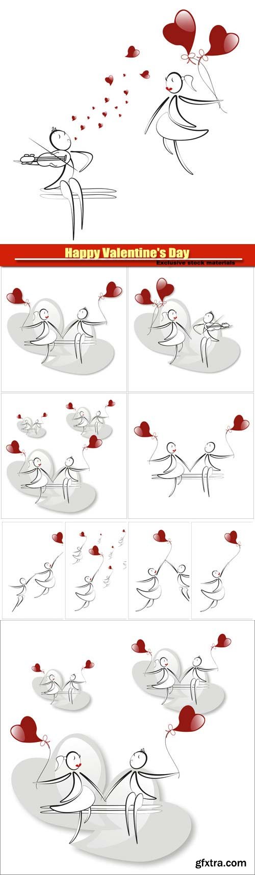 Happy Valentine's Day vector, hearts, romance, love