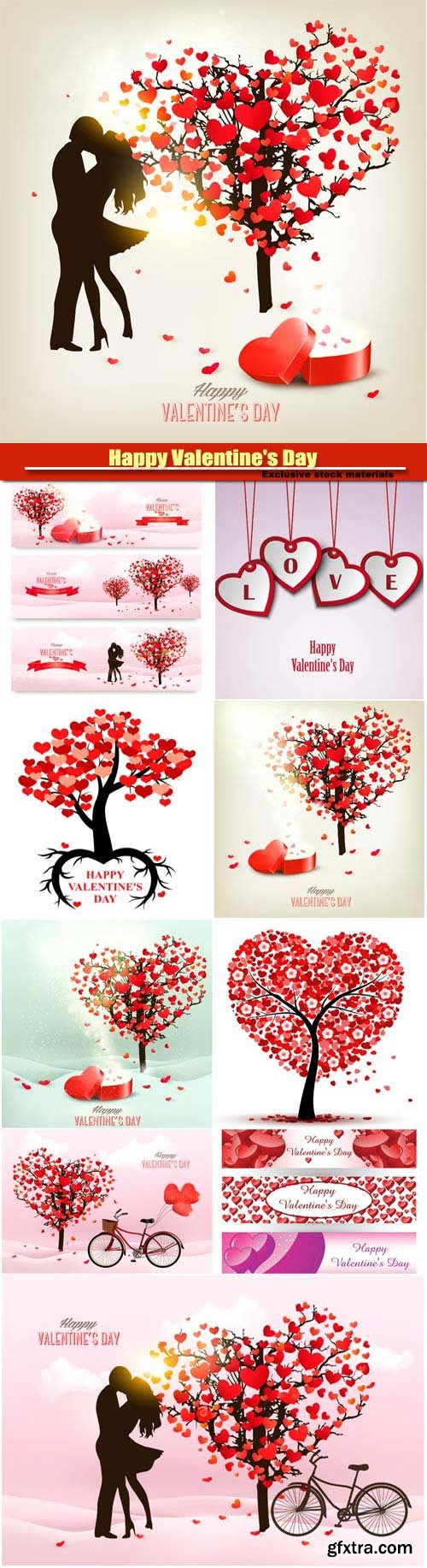 Happy Valentine's Day vector, hearts, romance, love