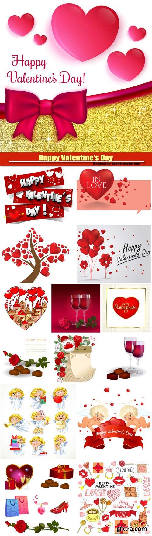 Happy Valentine's Day vector, hearts, romance, love