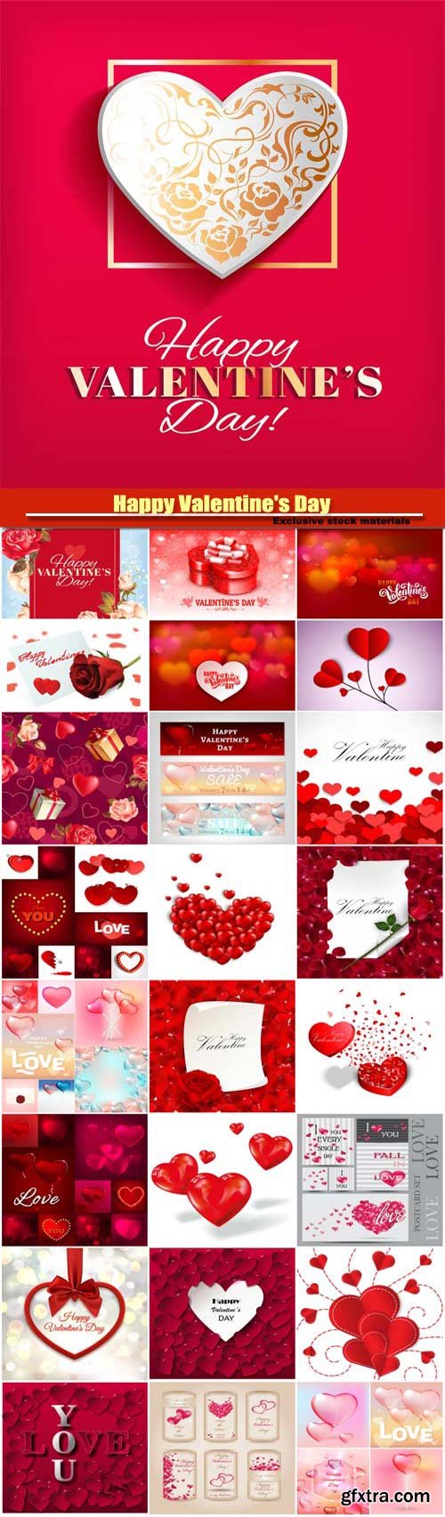 Happy Valentine's Day vector, hearts, romance, love