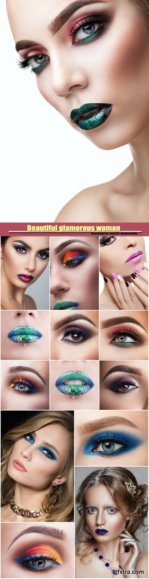 Beautiful glamorous woman, fashion make-up