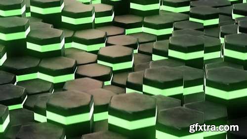 MotionArray -  Neon Green Hexagons Motion Graphics 57725