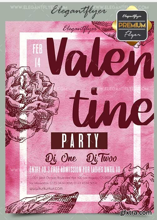 Valentine Party V30 Flyer PSD Template + Facebook Cover