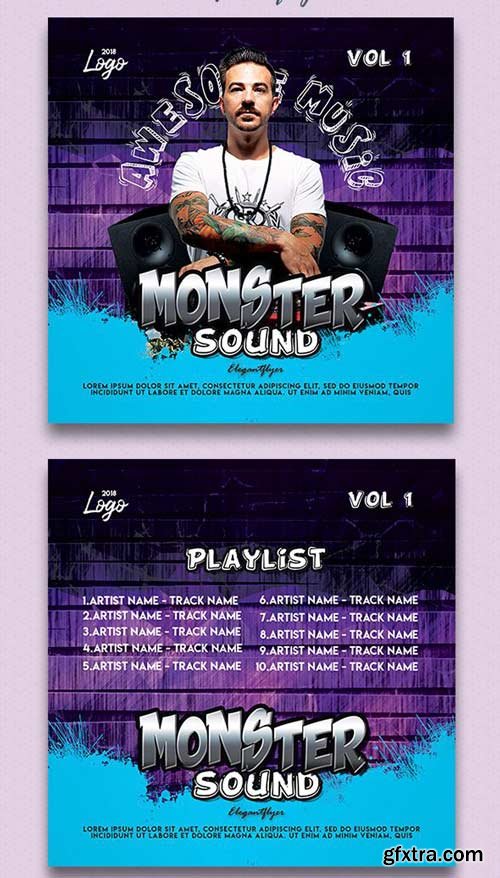 Monster Sound V1 2018 Premium CD Cover PSD Template