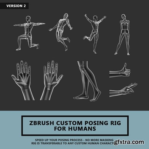 Zbrush Custom Posing Rig Tool For Humans Version 2