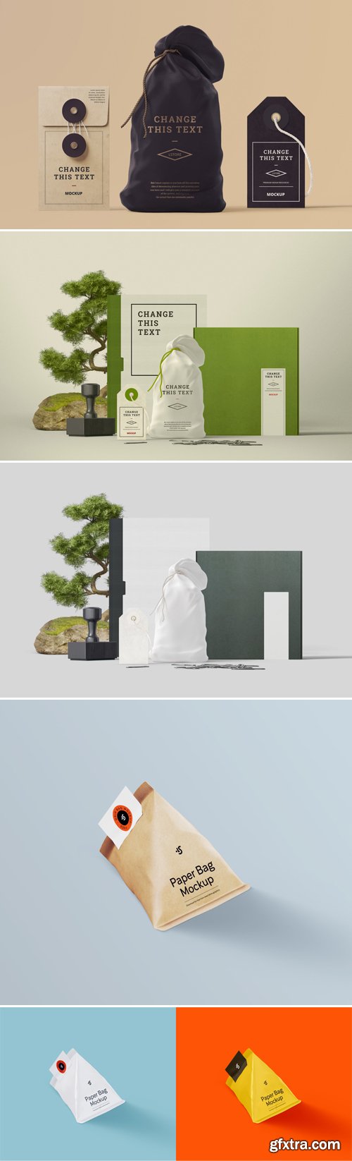 Box, Tag, Bag & Book PSD Mockups Templates