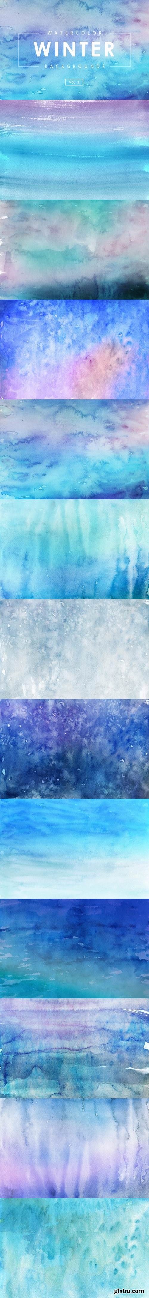 Winter Watercolor Backgrounds 2