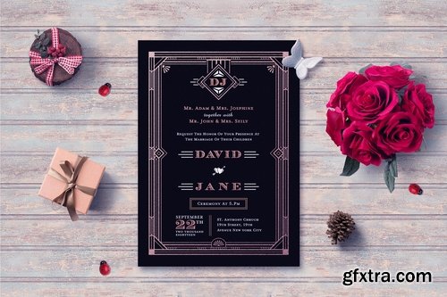 CM - ART DECO WEDDING INVITATION 2233782