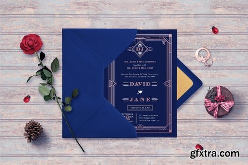 CM - ART DECO WEDDING INVITATION 2233782